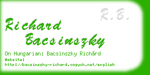 richard bacsinszky business card