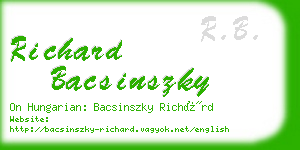 richard bacsinszky business card